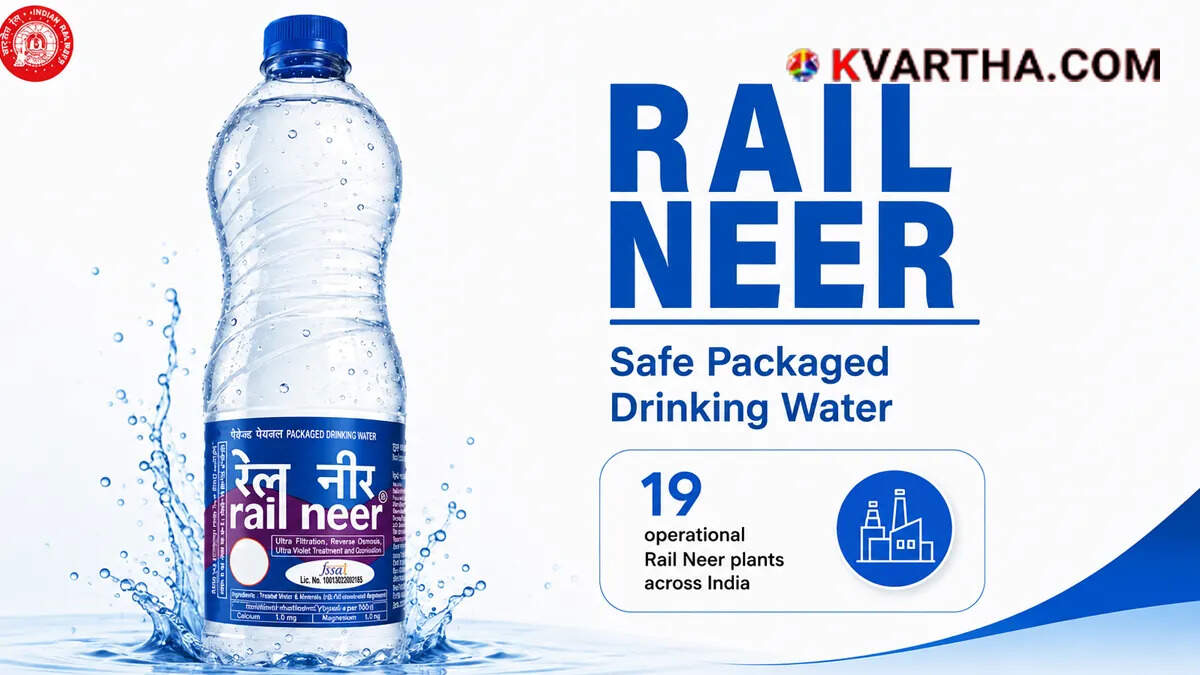  Conceptual image showing Rail Neer bottled water of Indian Railways