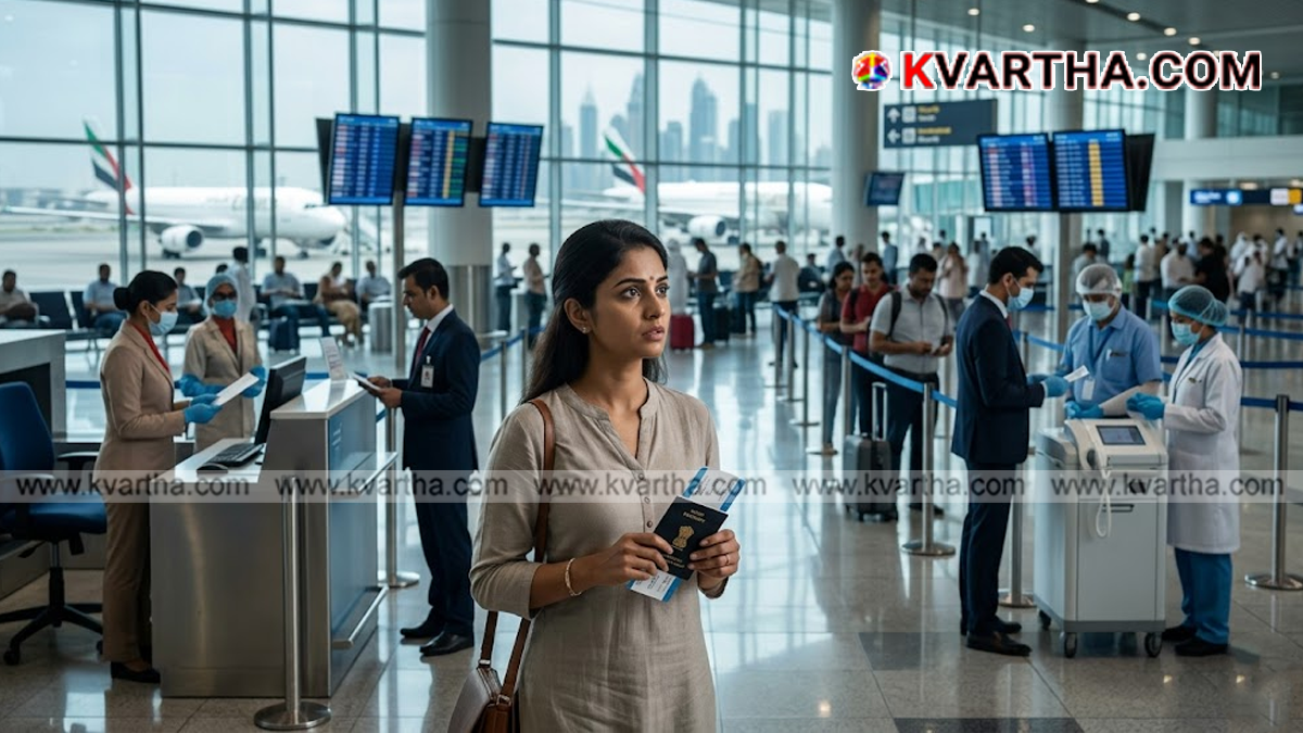 Conceptual image representing passengers checking travel health guidelines.