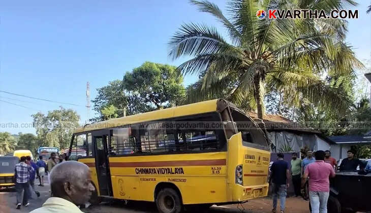 Chinmaya School Bus involved in accident in Kannur due to excess speed