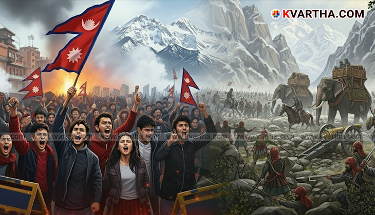 An artistic representation of Mughal soldiers in a mountainous region.