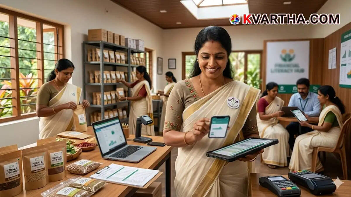  Kudumbashree women entrepreneurs working together in Kerala.