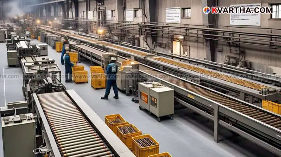 Ammunition production in a factory.
