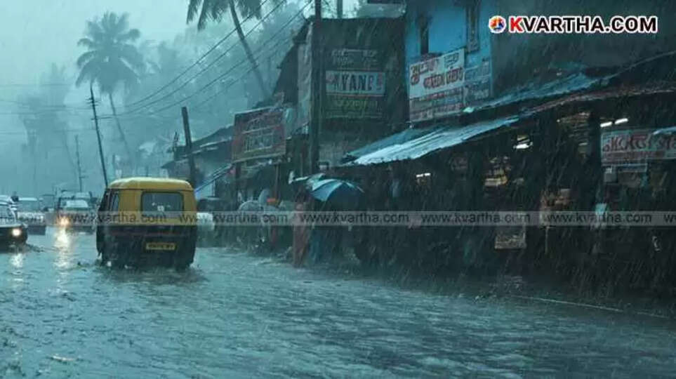 Heavy rainfall in Kerala.