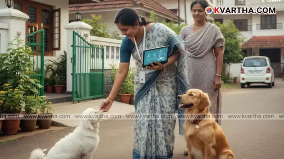 Pet dog being vaccinated in Kerala
