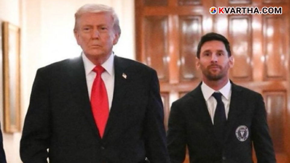 Lionel Messi and Inter Miami players with Donald Trump at the White House