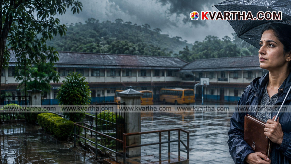 Representational image of rainfall and school holiday alert in Kannur taluks