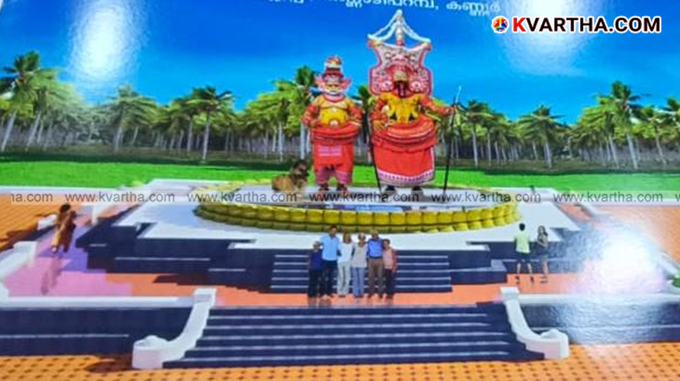 Architectural representation of the proposed 40-foot tall Muthappan statue in Kannur.