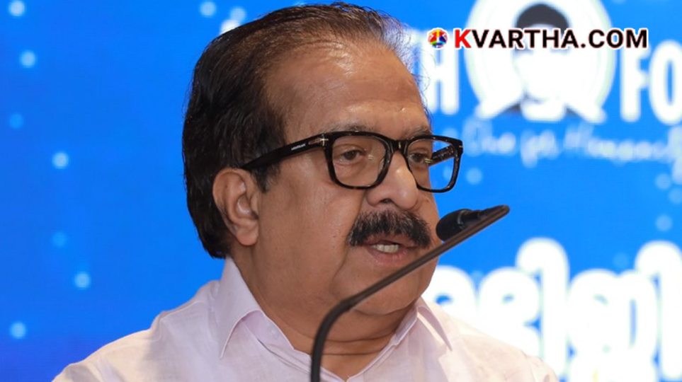  Ramesh Chennithala speaking to the media regarding ED raids.