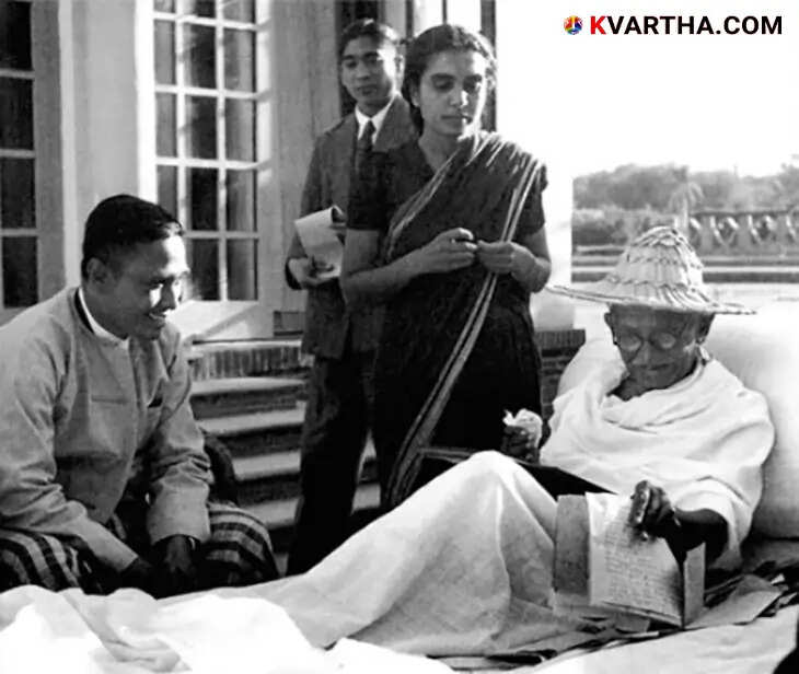 Mahatma Gandhi during his final moments before assassination