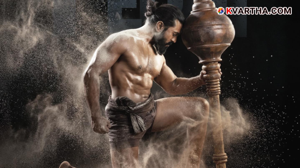 Ram Charan showing muscular body transformation for the movie Peddi.