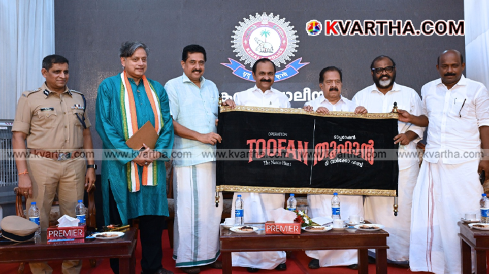  Kerala Chief Minister V D Satheesan inaugurating the 'Operation Toofan' anti-drug initiative at a school function.