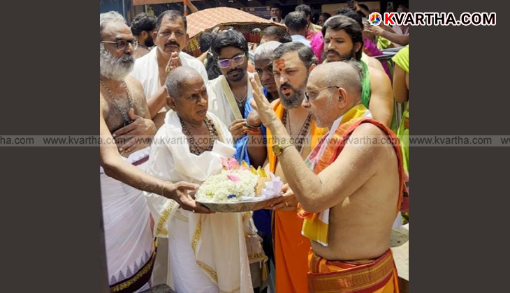 Ilaiyaraaja visiting Mookambika temple.