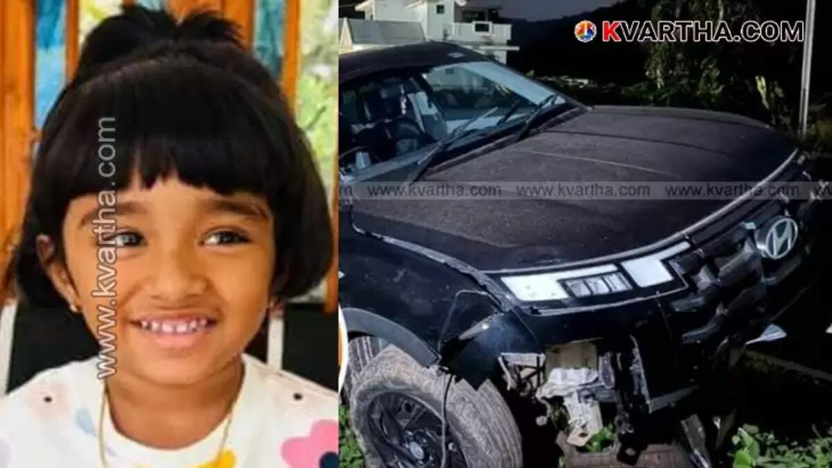  Scene of a fatal car accident in Payyavoor, Kerala.