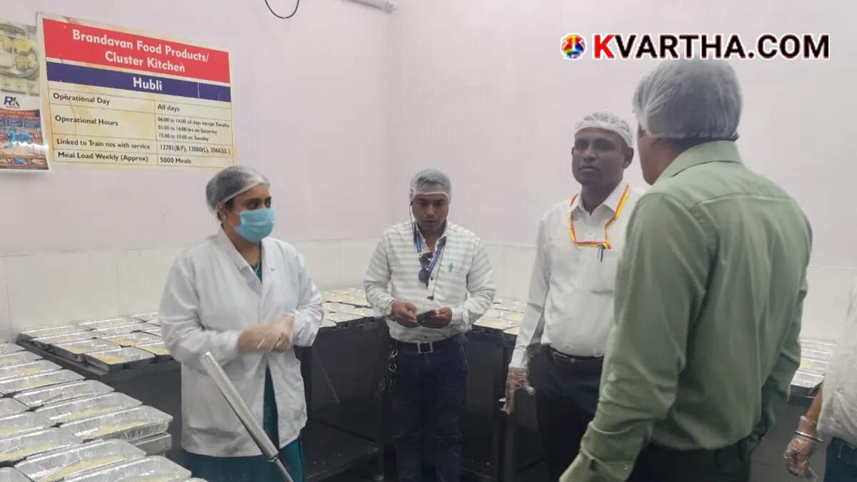 A representative image of a surprise inspection conducted at railway canteens.