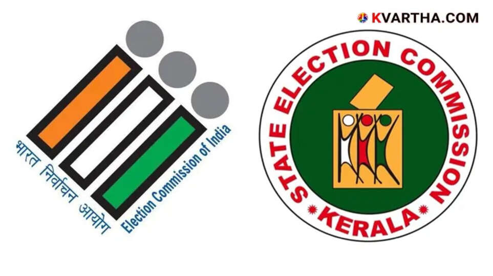 The logos of the Election Commission of India and State Election Commission Kerala.