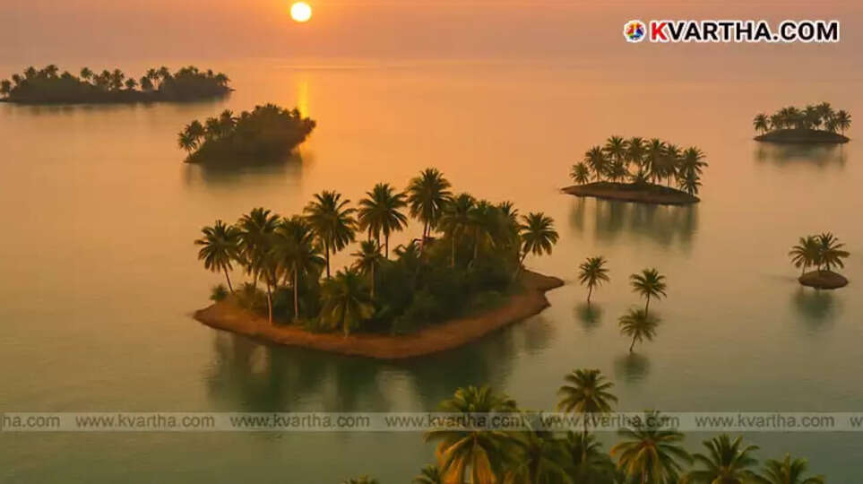Scenic backwater view of Kuzhuppilly Island in Kochi