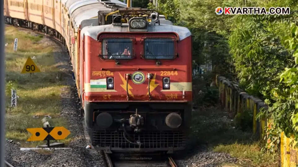 A train passing through a railway track.