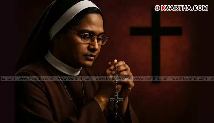 Sister Anupama protesting against Bishop Franco Mulakkal.