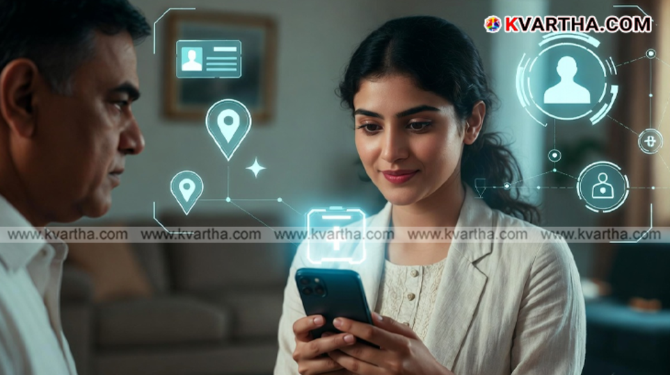 A symbolic image of the scene using the mobile application for updating Aadhaar address.