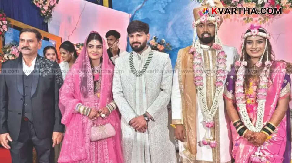 Hindu and Muslim families celebrating a wedding together in Pune.
