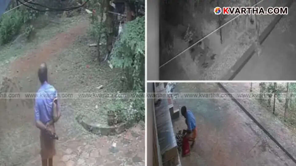 A still image from CCTV footage showing the suspect T.P. Thampan stealing coconuts.