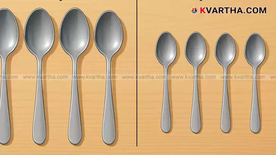 A set of metal measuring spoons, including tablespoon and teaspoon sizes, used for accurate cooking.