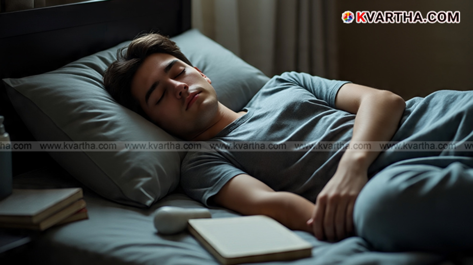 A tired student with a laptop, representing sleep deprivation.