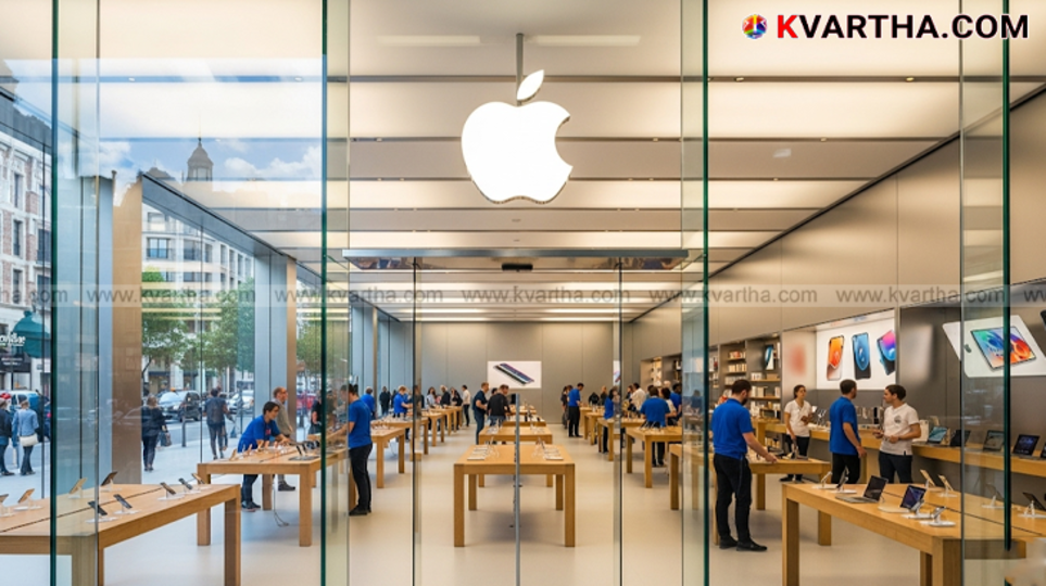  Exterior view of a new Apple store in Pune.