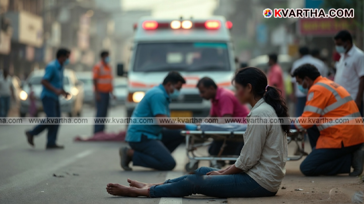 An emergency ambulance representing the PM RAHAT scheme for road accident victims.