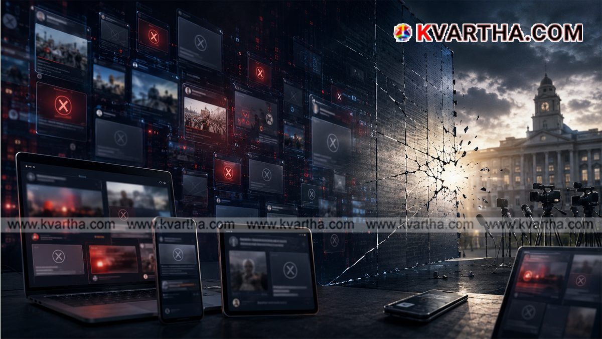  Representational image of digital censorship and social media restrictions