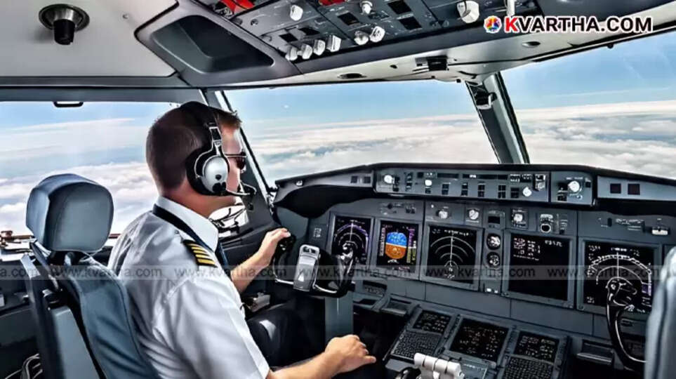 A pilot in the cockpit, demonstrating the complex controls and instruments of an aircraft.