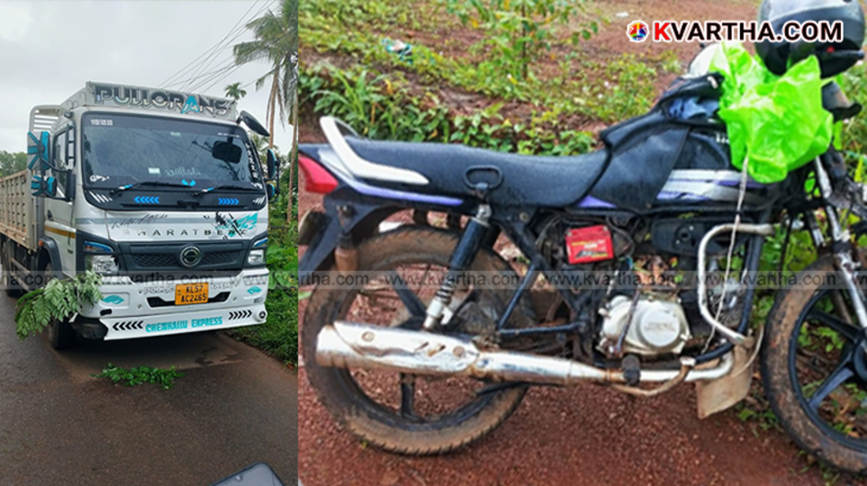 Scene of Matamangalam lorry bike accident