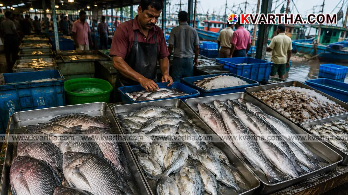 A view of a local fish market experiencing a shortage of sea fish