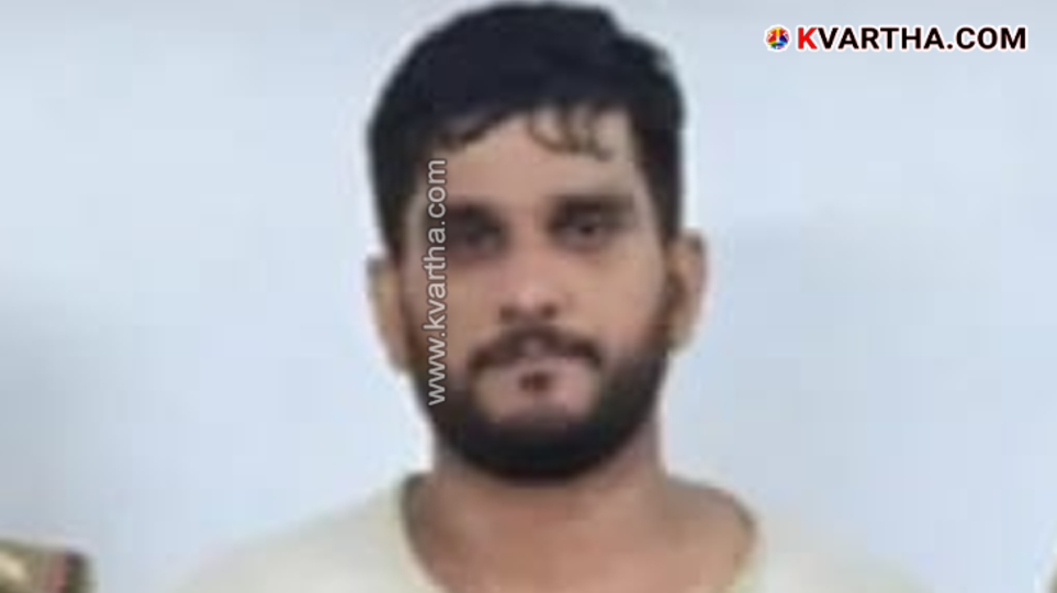 A young manm Shammas being caught with methamphetamine in Taliparamba.