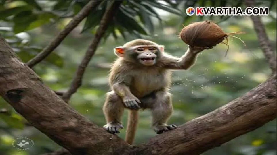 Monkey Throws Coconut Husk, Severely Injures Farmer in Thamarassery