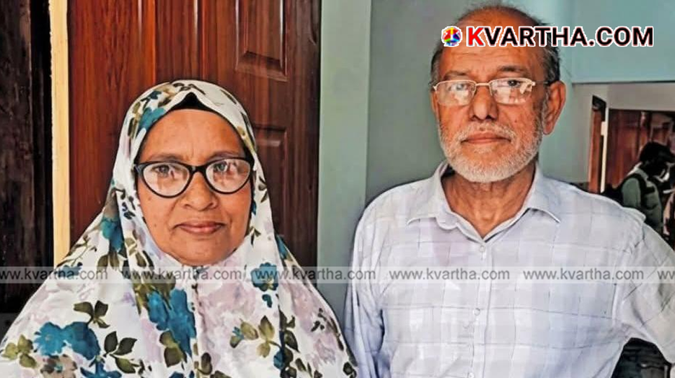 Conceptual image showing a retired couple happily presenting keys of newly constructed houses to families.
