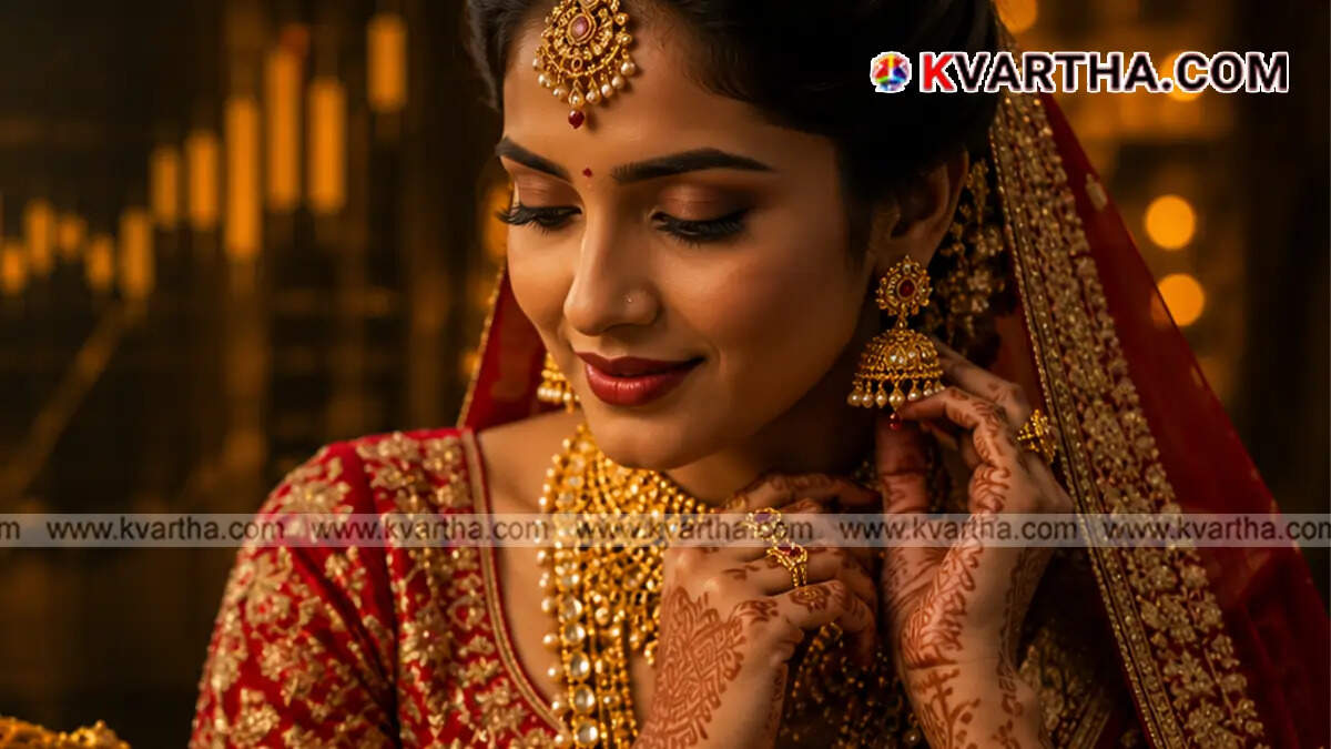 Conceptual image showing gold ornaments and price calculation
