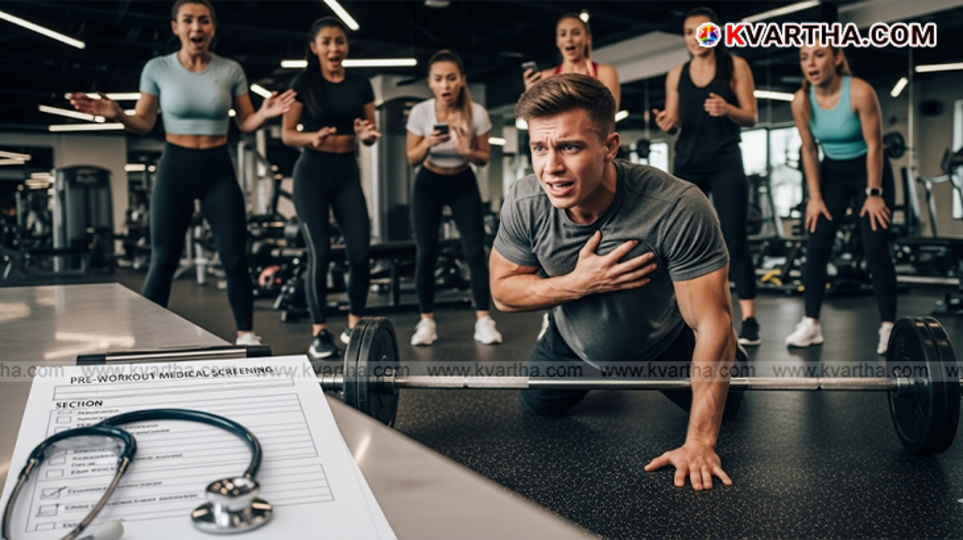 A young man lifting weights in a gym, highlighting the fitness trend.