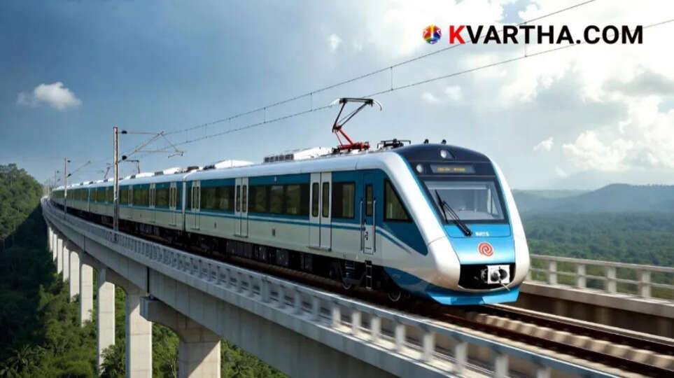 Photo of a high-speed RRTS train running on an elevated track in Kerala AI image
