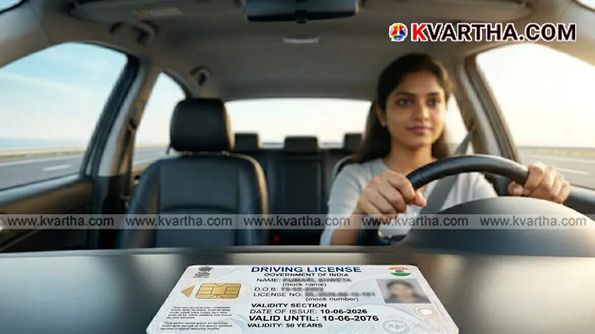 Close up of an Indian smart card driving licence representing transport regulations