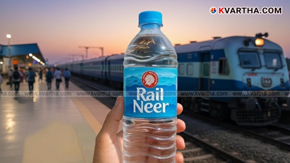 A railway station vendor selling bottled water, symbolising the price change.