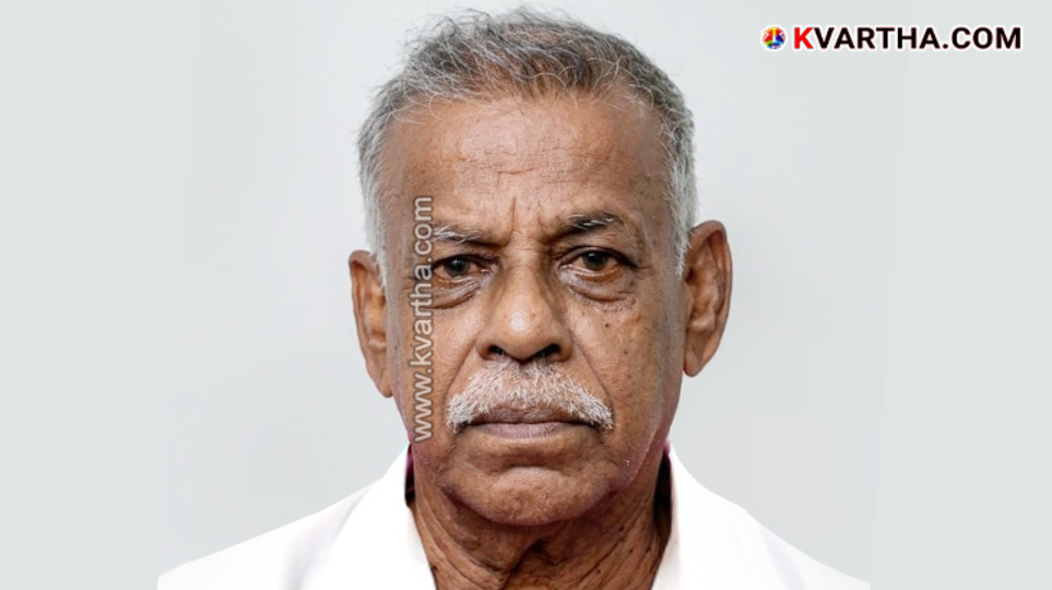 Portrait of retired Panchayat employee P.V. Krishnan who died in the road accident.