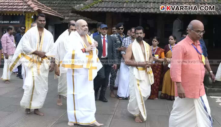 Amit Shah visiting Rajarajeshwara Temple in Taliparamba, Kannur.