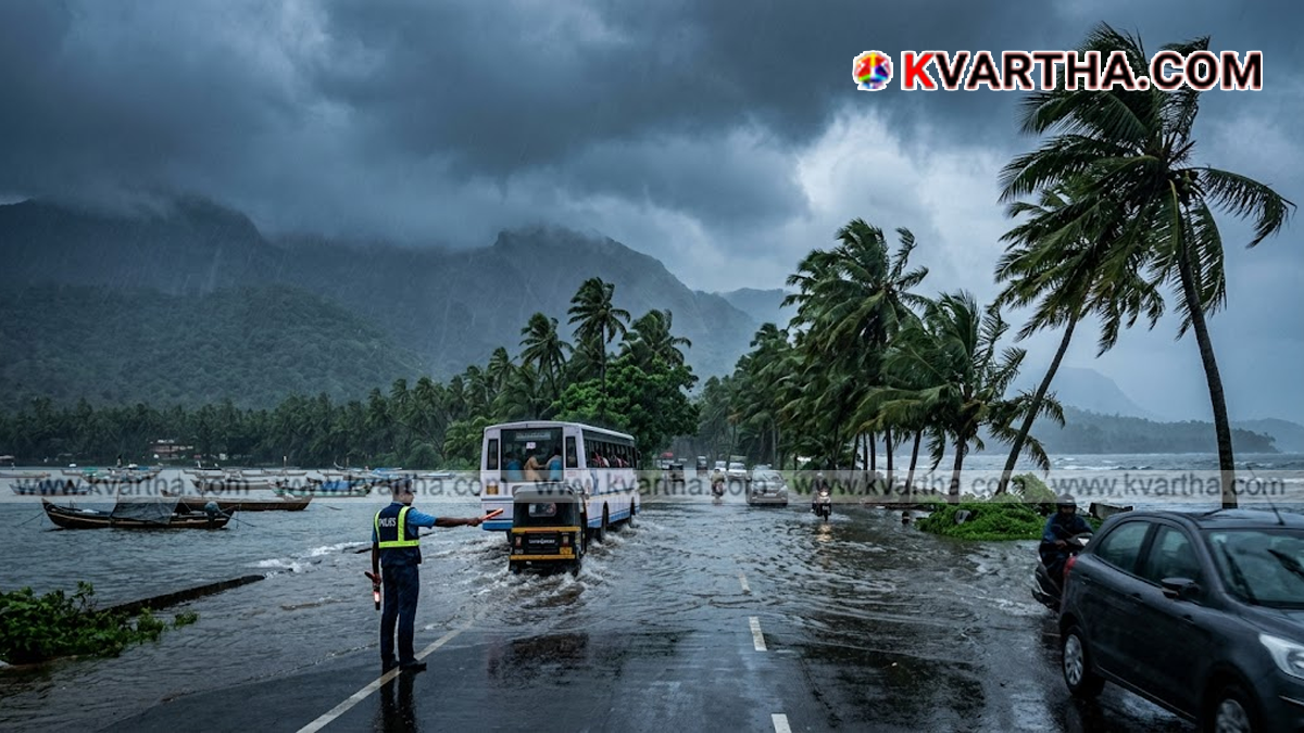  Heavy rain in Kerala representation