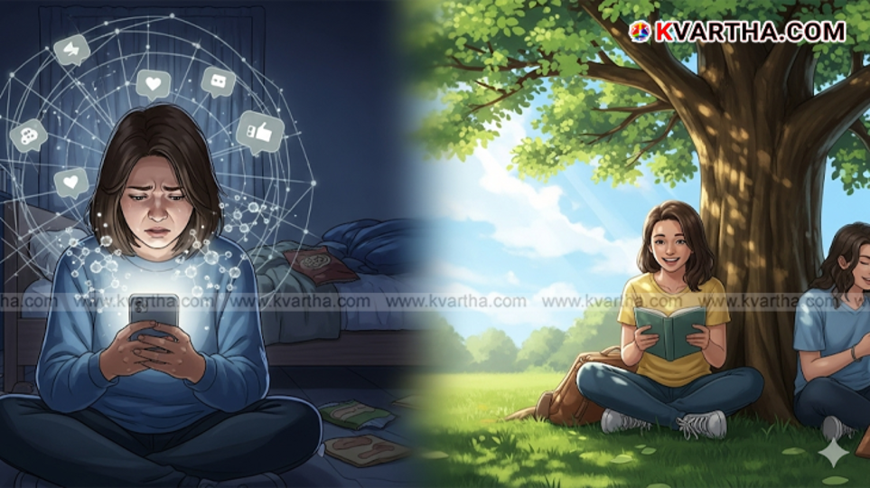 A person scrolling through a phone, illustrating social media's effect on mental health.