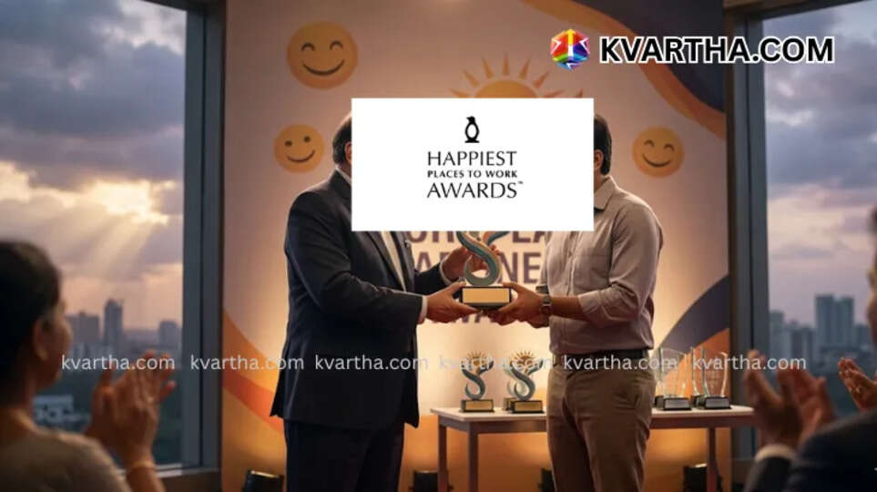 Workplace happiness award ceremony representation