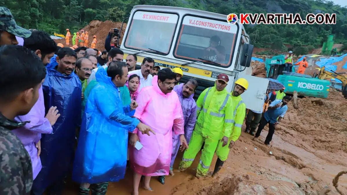 Representational image of a landslide and heavy rain in Wayanad