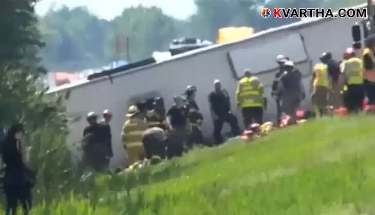 Fatal Accident in America; Bus Carrying 54 Passengers, Including Indians, Crashes, Five Dead