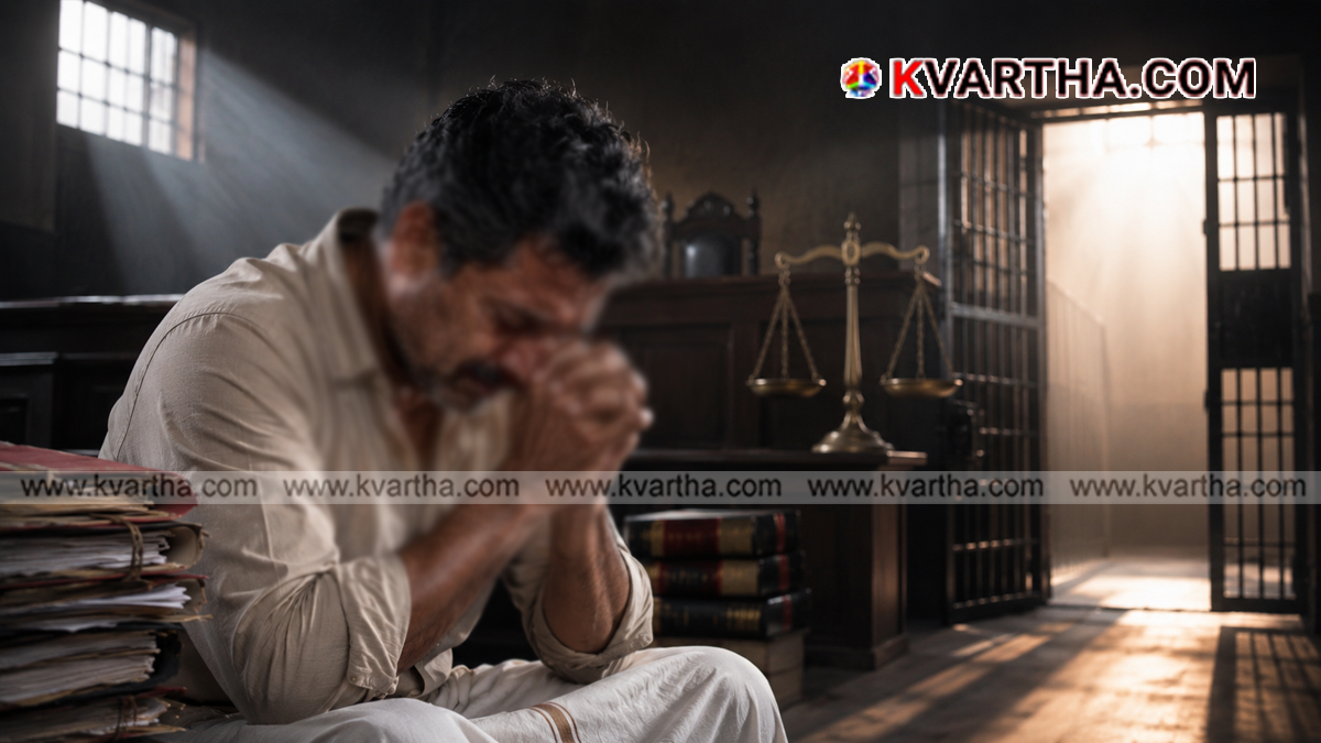 Representational image of a devastated man reflecting the impact of fake cases