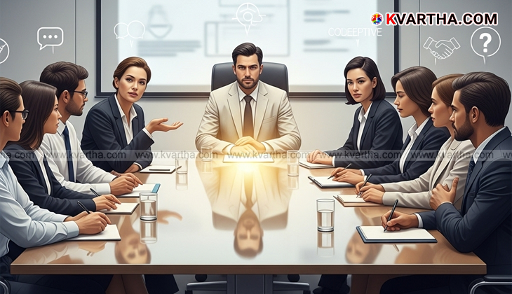 People sitting around a conference table in a meeting.
